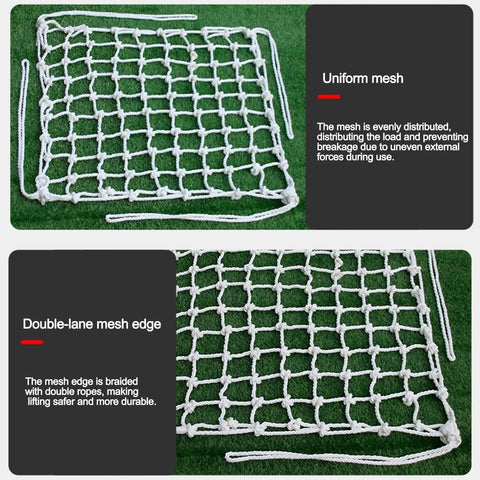 Beefy Heavy Duty Lifting Net Nylon Cargo Sling Net showing 1.5 by 1.5 m mesh and double-lane edge for 500 kg load