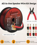 Bang For Your Buck Sixteen Gauge Speaker Wire 100 Feet Kit with banana plugs and cable cutter