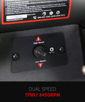 Close-up of speed switch on Dual Speed 1 Inch By 42 Inch Belt Disc Sander Combo With Large Work Table Direct Drive Brushless Motor 1750 And 3450 RPM Professional Benchtop Sander For Metalworking And Knife Sharpening Maintenance Free For DIY Pros