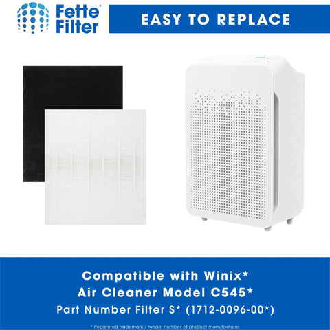 Top Tier True HEPA Replacement Filters For Winix C545 Air Purifier Kit with Easy Install, includes 2 HEPA and 8 carbon filters