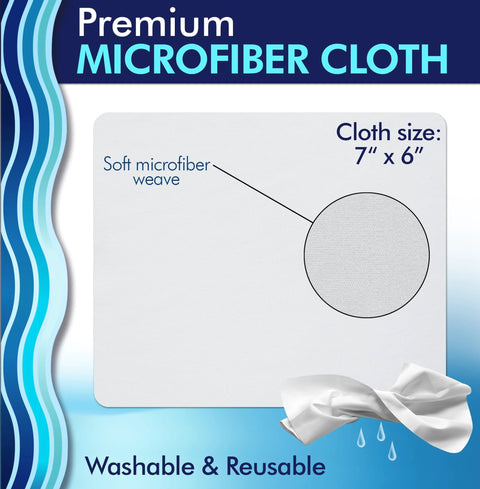 Clear View Lens Cleaner Kit; includes 4 microfiber cloths, 7x6 inch soft, washable cloths