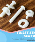 Heavy Duty Toilet Seat Screws Replacement Kit With Two Rapid Adjust Lifters And Heavy Plastic Bolts Nuts Washers on wood surface.