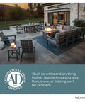 Outdoor patio with Long Island 18 Inch Outdoor Side Table White Weatherproof HDPE Poly Lumber, seating, and firepit