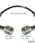 Ultra Flexible 1 Foot PL259 Male to PL259 Male Coax Jumper Cable Low Loss 50 Ohm for CB UHF VHF Shortwave and HAM Radios Antennas