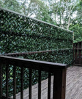 Expandable Faux Ivy Fence Privacy Screen For Patio And Outdoor Spaces, Realistic Willow Wicker Panels With Dark Green Maple Leaves