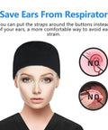 Person wearing Adjustable Satin Lined Working Cap With Button, Cotton Sweatband Hat with ear-saving feature for comfort.