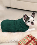 Cozy As Heck 2 Pack Dog Sweaters For Medium Breeds, Size L, Red And Green, Pawfect Winter Pullovers For Frenchies Corgis Dachshunds on a dog.