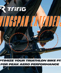 Wingspan XL Aero Bar Armrest Extender With Multi Angle Extensions Plate for Triathlon Bikes in use outdoors