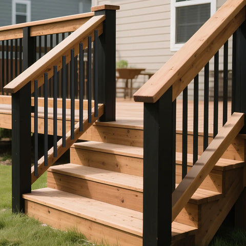 25 Pack 32 Inch Black Metal Deck Balusters Rectangular Spindles For Porch Railing And Stair Railings Side Mount Kit With Hardware