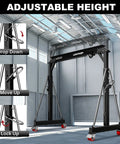 Beefy 3 Ton Gantry Crane With Adjustable 8.53 To 12.47 Ft Height 6600 Lbs Capacity Manual Trolley Hook And Shackles in warehouse