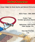 All In One High Capacity Animal Feed Conveyor And Grain Auger For Home Farm And Factory Use A Workhorse Heavy Duty Multi Material Transfer Machine For Cement Sand Gravel Grains Efficiently Moves 100 200 Kg Per Minute With One Point Five Meter Bracket portable machinery with hose over grains.