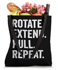 Paddling Tote Bag For Dragon Boat Crew And Paddlers With Rotating Extend Pull Repeat Design 16 By 16 Inch Lightweight Tote With Two 14 Inch Long And 1 Inch Wide Black Cotton Webbing Handles Great For Dragon Boat Racing with groceries.