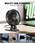 Compact USB Desk Fan Mini Portable With 3 Speed Settings Plug In Power 360 Degree Rotation Quiet Brushless Desktop Cooling