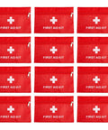 Red 12 Pack Empty First Aid Pouches for Travel and Outdoor Use Grab And Go Medical Bags Waterproof Zipper Pouches Built For Emergency Kits 4.3 By 6.3 Inches