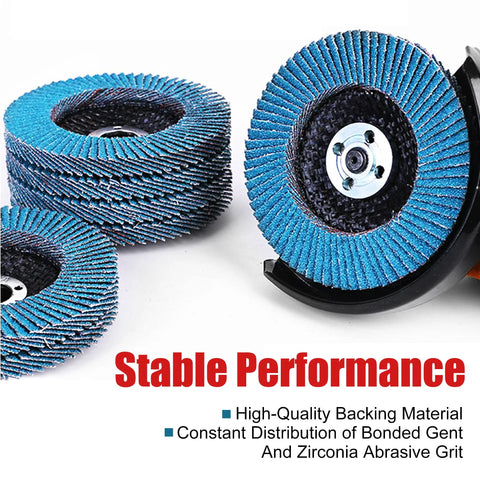 EZARC flap discs, 40 grit, 4-1/2 x 7/8 in, Type 29 zirconia grinding wheels for stainless steel (10-pack)
