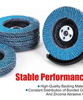 Beefy 80 Grit Zirconia Flap Discs Type 29, 4 1/2 X 7/8 Inch Sanding Discs For Stainless Steel And Sheet Metal, Bevel Edge, 10 Pack