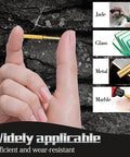 12 Pack Diamond Chainsaw Sharpening Stones Titanium Plated Durable Sharpener Grinding Stones For Electric Saws Five Thirty-Second Inch Size Kit Pro Grade DIY Ready shown in hand with applications on jade and glass