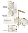 Lit 6 Light Gold Crystal Chandelier With K9 Crystals And Warm Gold Frame, modern design with E12 base and decorative detailing.