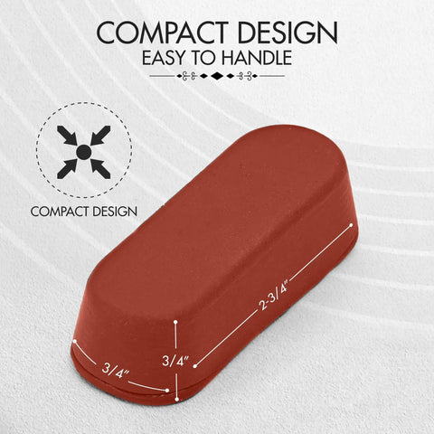 Six Piece Polishing And Buffing Compound Kit With 1 Oz Each For Metal Wood And Auto Surfaces, red block dimensions shown