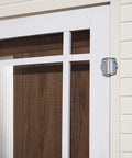 Adjustable Self-Closing Door Hinges for Storm and Screen Doors 2-3/4 Inch Zinc Plated V650ZP installed on wooden door frame