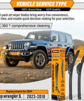 All Season 16 Inch Front Windshield Wiper Blades With 12 Inch Rear Wiper For Jeep Wrangler JL 2018 2019 2020 2021 2022 2023 OEM Quality Replacement Pack Of 3