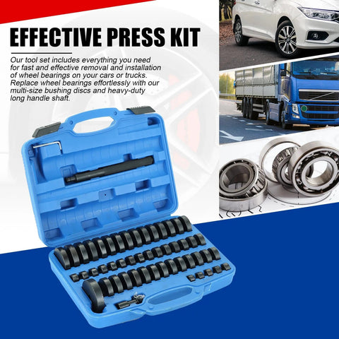 NYXOVA 52-in-1 Bushing Driver Tool Set in blue case with bearing press, puller, and installation tools