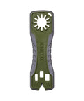 3 In 1 Broadhead Wrench And Sharpener For Archery, On The Go Grip Ready Multipurpose Tool in gray and olive, front view