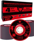 Front view of FOXBC 4-1/2 in aluminum oxide depressed-center grinding discs, Type 27, 25-pack with stacked wheels