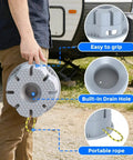 Person carrying Six Inch Height Trailer Jack Block Heavy Duty 40000 Lbs RV Camper Stabilizer Blocks with built-in features