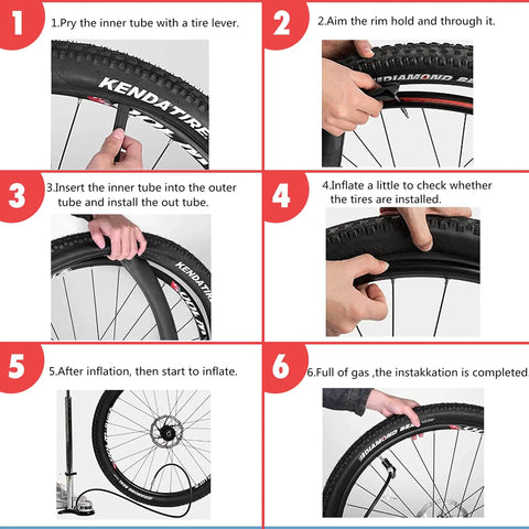 Step-by-step guide for installing 27.5 Inch Mountain Bike Inner Tubes 2 Pack Durable Beefy Butyl Rubber Replacement Fits 2.1 To 2.4 Inch Tires