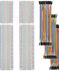 DIY Electronics Breadboard And Jumper Wires Kit For Prototyping, featuring 830 and 400 tie-point boards with colorful jumper wires