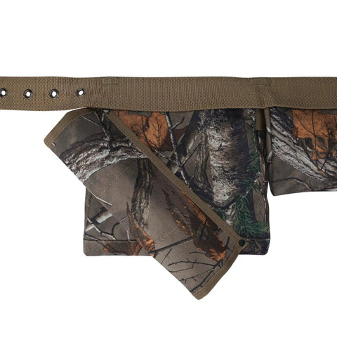 Heavy Duty Camo Tool Belt Set With Adjustable Pouches For Electricians And Carpenters featuring pouches and sturdy belt.