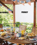 Shade Cloth Ninety Percent White 8 By 10 Foot HDPE Sun Shade Sail installed on patio creating privacy and reducing sunlight