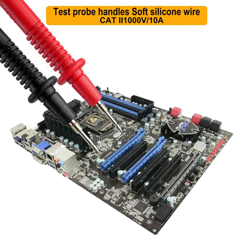 Test Lead Set 14 For Multimeters And Clamp Meters With Red And BlackThreaded Alligator Clips And 4Mm Banana Probes on motherboard