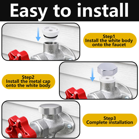 Installation steps for Two Pack Vacuum Breaker Repair Kit For Outside Faucets, Stainless Steel Anti Siphon Frost Free Sillcock Valves.
