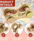Heavy Duty 6 Pack 3/8 Inch G70 Alloy Steel Safety Chain Repair Links Forged Twin Clevis Connector close-up view