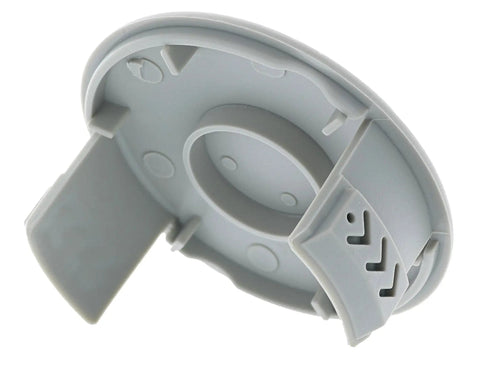 One Plus Replacement Spool Cap for Cordless Trimmers, gray plastic part with clip clamps, designed for Ryobi One+ system