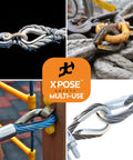 Heavy Duty Stainless Steel Wire Rope Thimbles 1/8 Inch Marine Rigging Sailing Thimble Kit Boat Anchor Fishing, multi-angle view of thimbles connected.