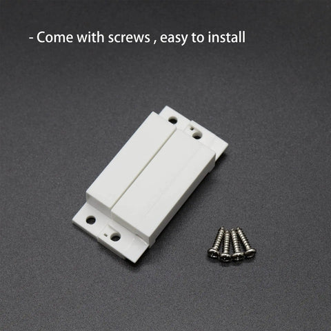 Plug And Play Magnetic Reed Switch NC NO COM Surface Mount Door Window Sensor With Cover For Home Security And Burglar Alarm Systems 5 Pack Durable ABS Housing High Temperature Resistant Reed Switch, white surface mount with screws