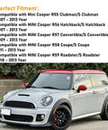 Silver MINI Cooper with red roof compatible with MINI Cooper Headlight Trim Ring Kit 2007-2013 R55 R56 R57