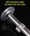 Close-up of stainless steel adjustable legs for undermount sink brackets showing rust-resistant finish.