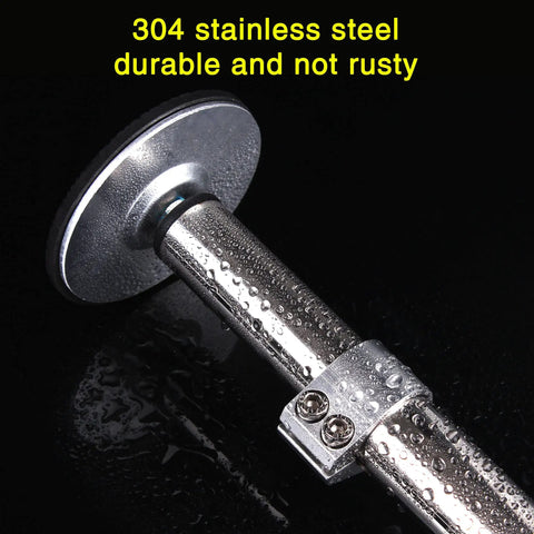 Close-up of stainless steel adjustable legs for undermount sink brackets showing rust-resistant finish.