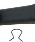 Window Crank Handle For Select Models, Textured Gray, shown with metal clip, durable replacement part for manual window operation.
