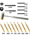Pro Grade Interchangeable Punch Set With Four Head Hammer For Gunsmithing And Maintenance Includes Brass Steel And Nylon Punches