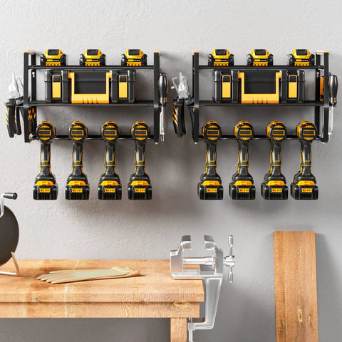 Power Tool Organizer Wall Mount For Garage Storage, Heavy Duty Drill Holder And Tool Rack For Handheld And Power Tools on wall