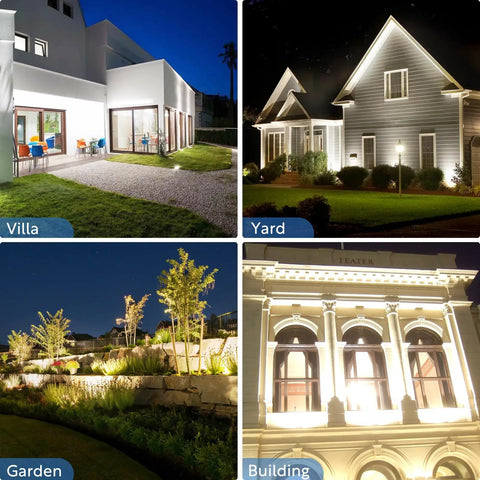 Outdoor Wall Washer Light Bar Pair 36W 5000K Daylight White LED Linear Lighting 2ft 120V illuminating villa, yard, garden, building
