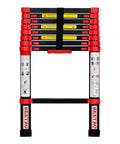8.5ft Aluminum Telescoping Ladder With Extension Folding Design For Roofing, Outdoor Work, Home Use, Multipurpose Step Ladder, 330 Lb Capacity, Red, Anti Slip Feet compact view