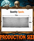 Production size details for Badass Halloween Creepy Cloth Five Piece Black Pack Stretchy Cotton Fabric 30 X 72 Inch.