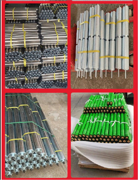 Heavy Duty Stainless Steel Conveyor Rollers 25mm 32mm 38mm 50mm 4 Pack Portable Unpowered Replacement Rollers For Easy Track Movement Durable Wear Resistant Rust Proof With Spring Retention Design bundled in stacks