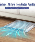 Two Pack Magnetic Air Vent Extender For Under Furniture And Floors, Upgraded Thick Floor Deflectors shown redirecting airflow
